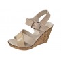 sandale dama bej din piele naturala cu platforma wedge si catarama clp14bej